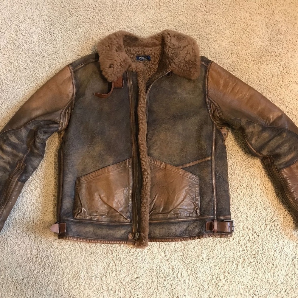 Ralph lauren shearling bomber jacket